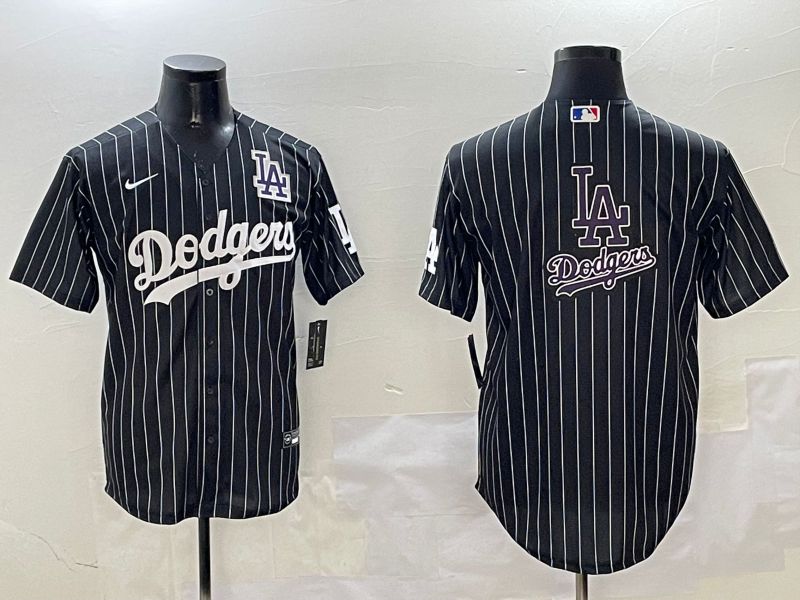 Men Los Angeles Dodgers Blank Black Stripe Jointly Name 2025 Nike MLB Jersey style 23->los angeles dodgers->MLB Jersey